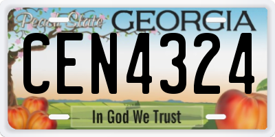 GA license plate CEN4324