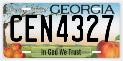 GA license plate CEN4327