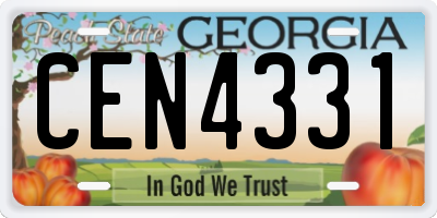 GA license plate CEN4331