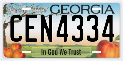 GA license plate CEN4334
