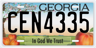GA license plate CEN4335