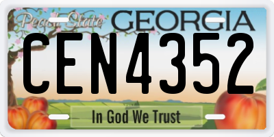GA license plate CEN4352
