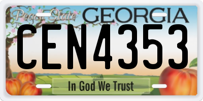 GA license plate CEN4353