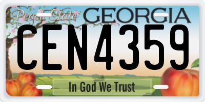 GA license plate CEN4359