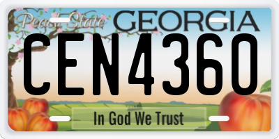 GA license plate CEN4360