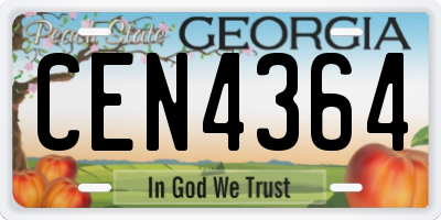 GA license plate CEN4364