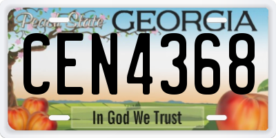GA license plate CEN4368