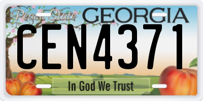 GA license plate CEN4371