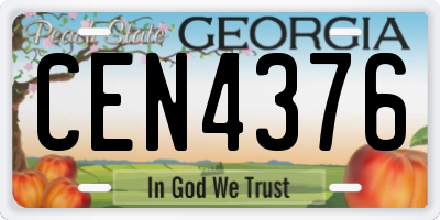 GA license plate CEN4376