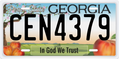 GA license plate CEN4379