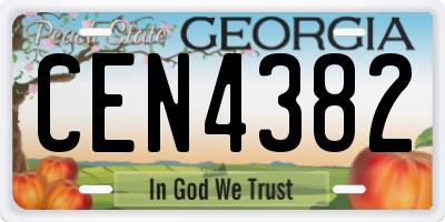 GA license plate CEN4382