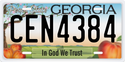 GA license plate CEN4384