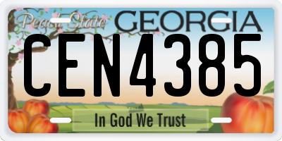 GA license plate CEN4385
