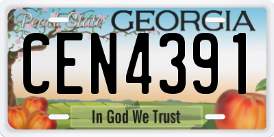 GA license plate CEN4391