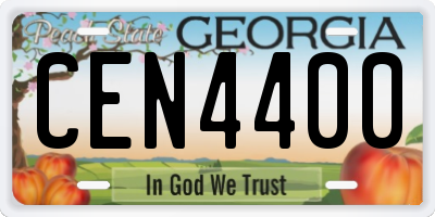 GA license plate CEN4400