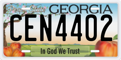 GA license plate CEN4402