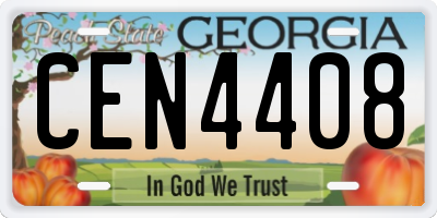 GA license plate CEN4408