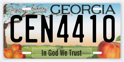 GA license plate CEN4410