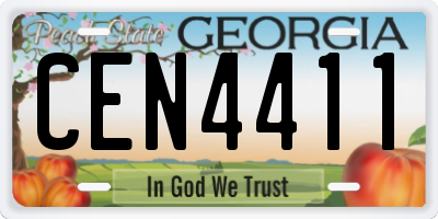 GA license plate CEN4411