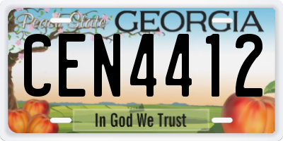 GA license plate CEN4412