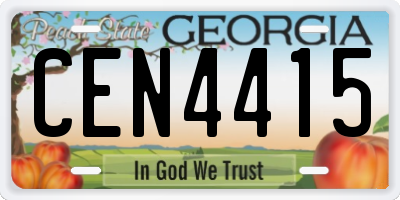GA license plate CEN4415