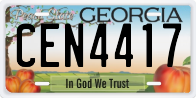 GA license plate CEN4417