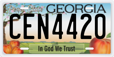 GA license plate CEN4420