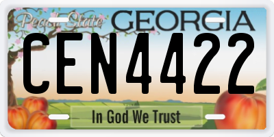GA license plate CEN4422