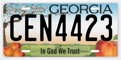 GA license plate CEN4423