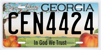 GA license plate CEN4424
