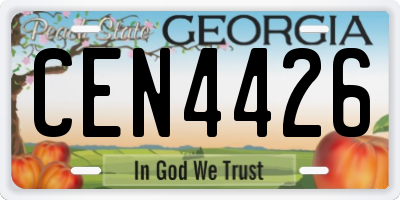 GA license plate CEN4426