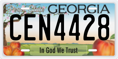 GA license plate CEN4428