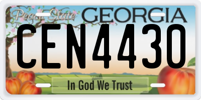 GA license plate CEN4430