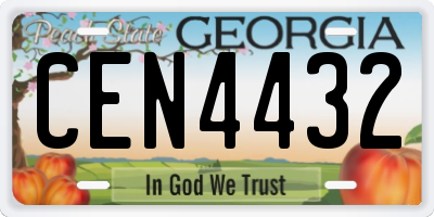 GA license plate CEN4432