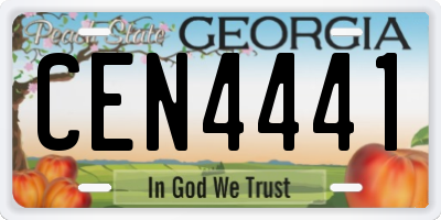 GA license plate CEN4441