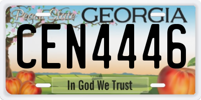 GA license plate CEN4446