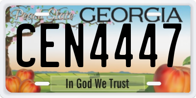 GA license plate CEN4447