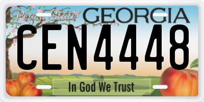GA license plate CEN4448