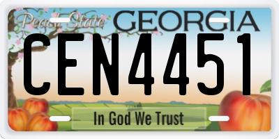 GA license plate CEN4451