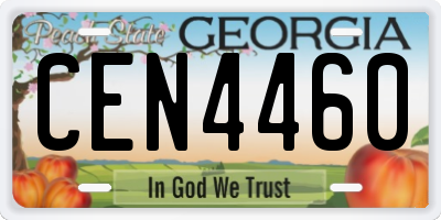 GA license plate CEN4460