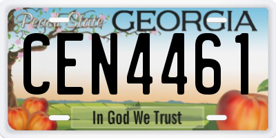 GA license plate CEN4461
