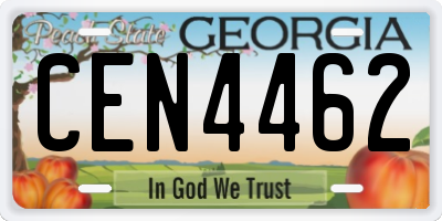 GA license plate CEN4462