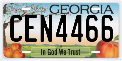 GA license plate CEN4466