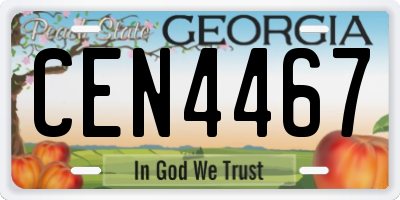 GA license plate CEN4467