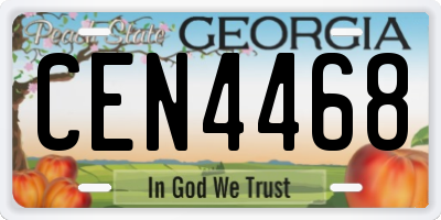 GA license plate CEN4468