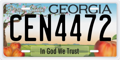 GA license plate CEN4472