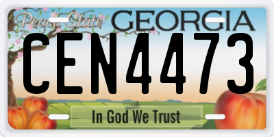 GA license plate CEN4473