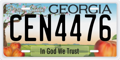 GA license plate CEN4476