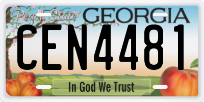 GA license plate CEN4481