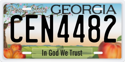 GA license plate CEN4482